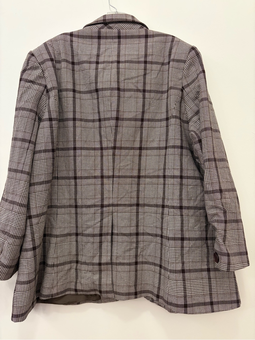 Able Elma Structured Blazer Brown White Plaid Plus Size 2X Oversized NWT - Picture 9 of 10